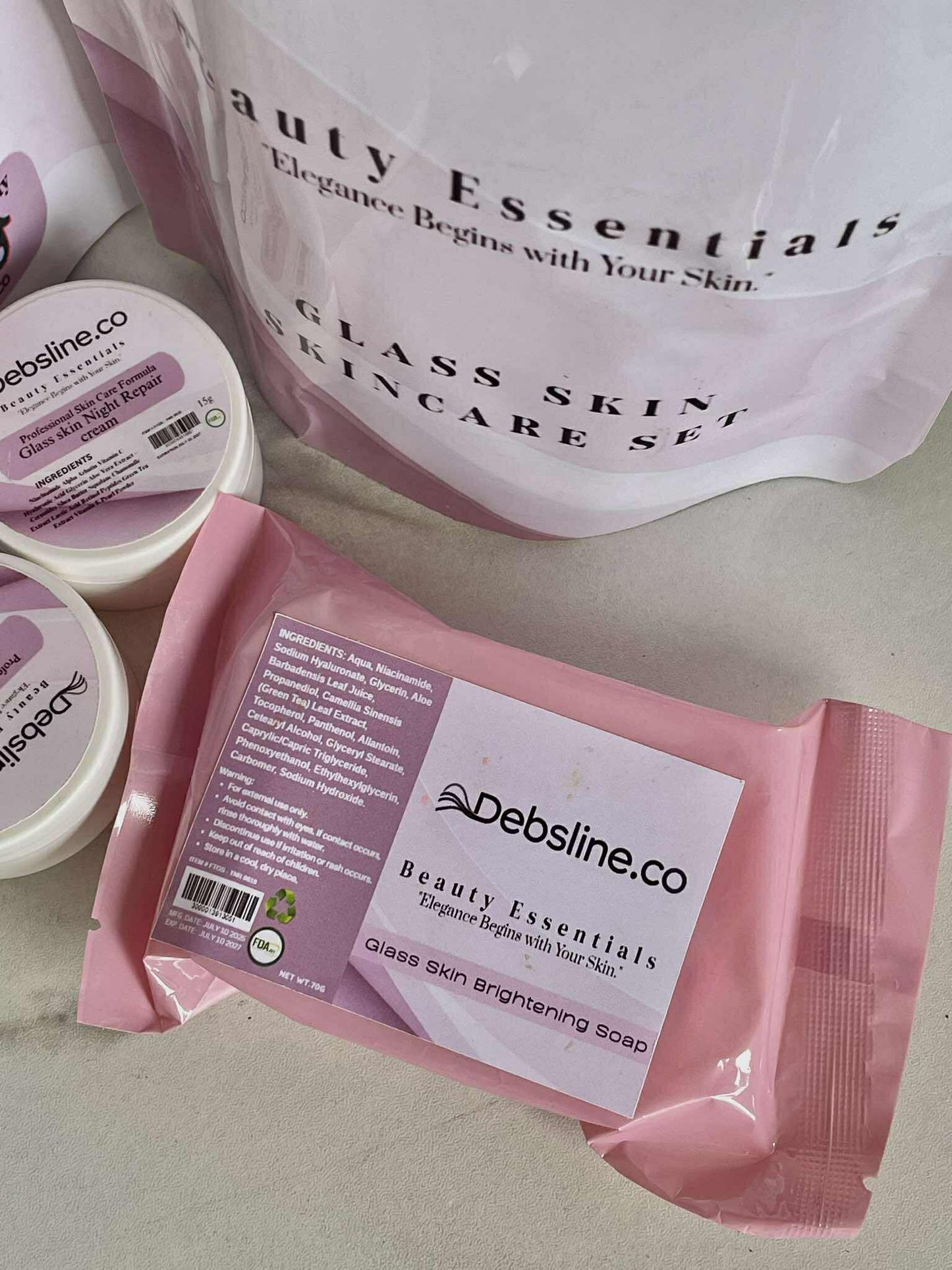Debsline.co Beauty Essentials Glass Skin Skincare Set 4n1