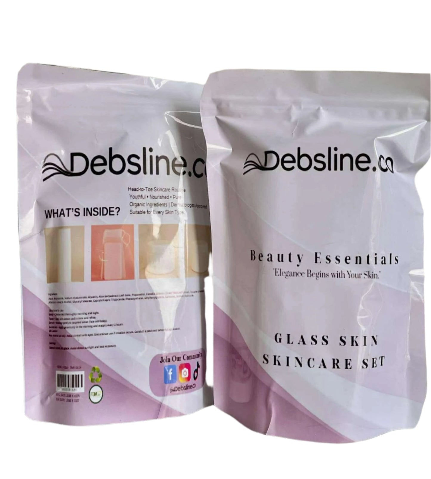 Debsline.co Beauty Essentials Glass Skin Skincare Set 4n1