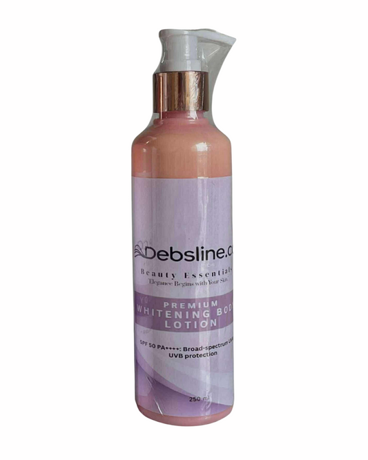 Debsline.co Premium Whitening Body Lotion SPF50 PA++++ Broad-spectrum UVA+UVB Protection 250ml