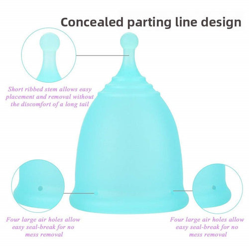 Ball - shaped handle silicone menstrual cup - Debslineph