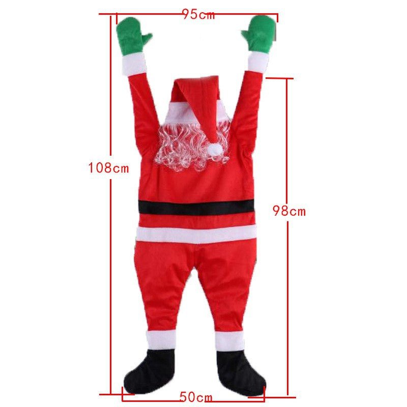 Santa Claus Climbing the Wall Funny Ornament - Debslineph