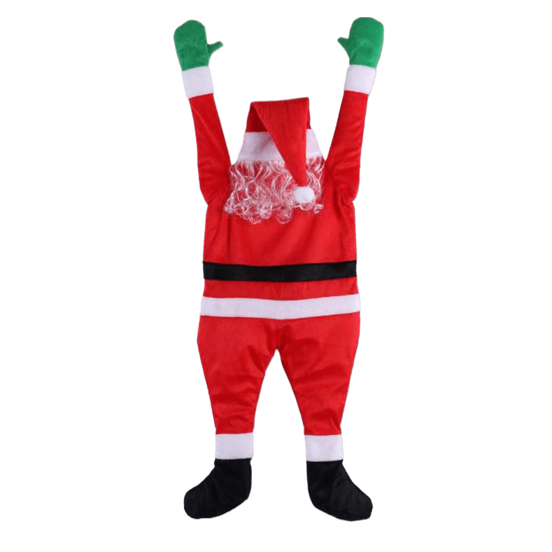 Santa Claus Climbing the Wall Funny Ornament - Debslineph