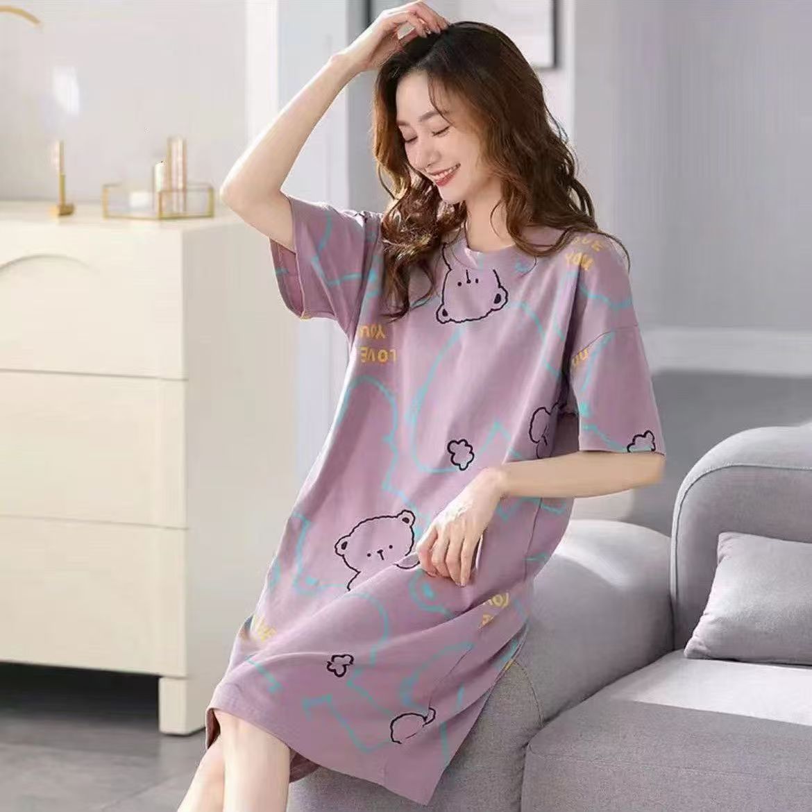 Summer women's casual sleeping dress - Debslineph